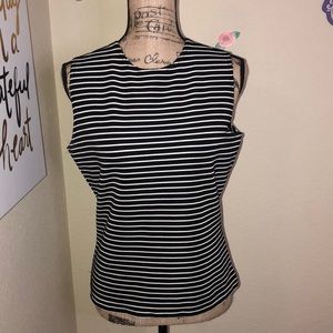 Classic Black and White Striped Tank Top